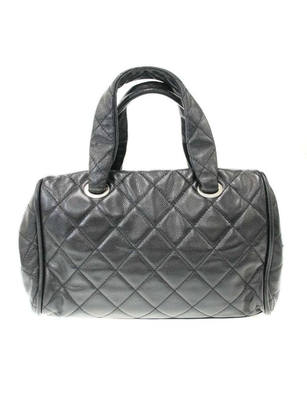 Chanel Quilted Caviar Leather Mini Boston Bag Black - Picture 2 of 9